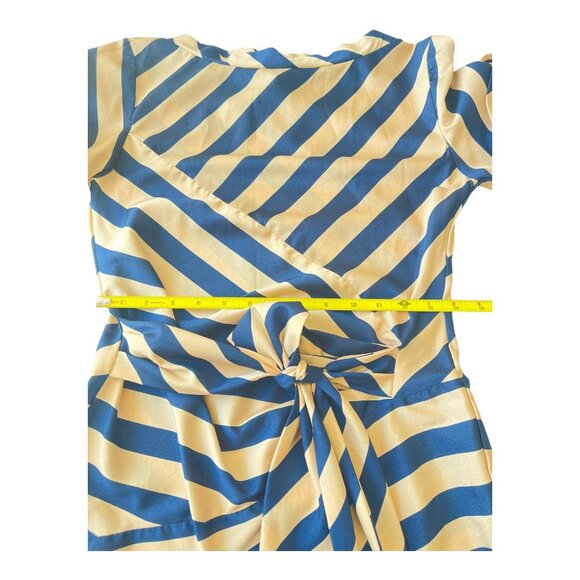 Size 2 100% Silk Diane Von Furstenburg Striped Leron Dress Short sleeves - Picture 11 of 13
